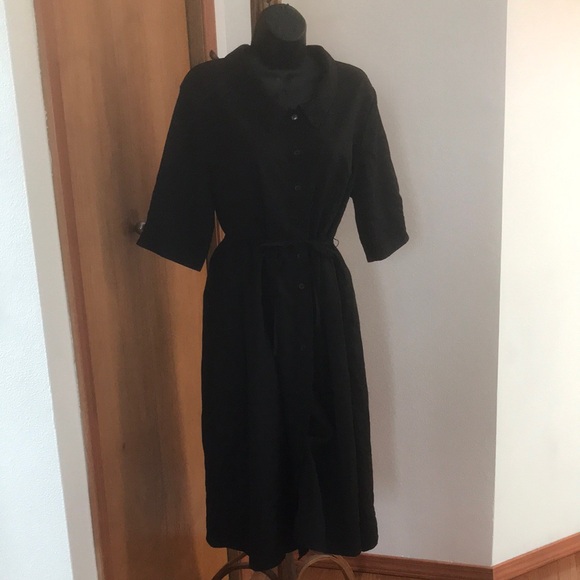 Korean Dresses & Skirts - Elegant Black Midi Dress Korean Dazy